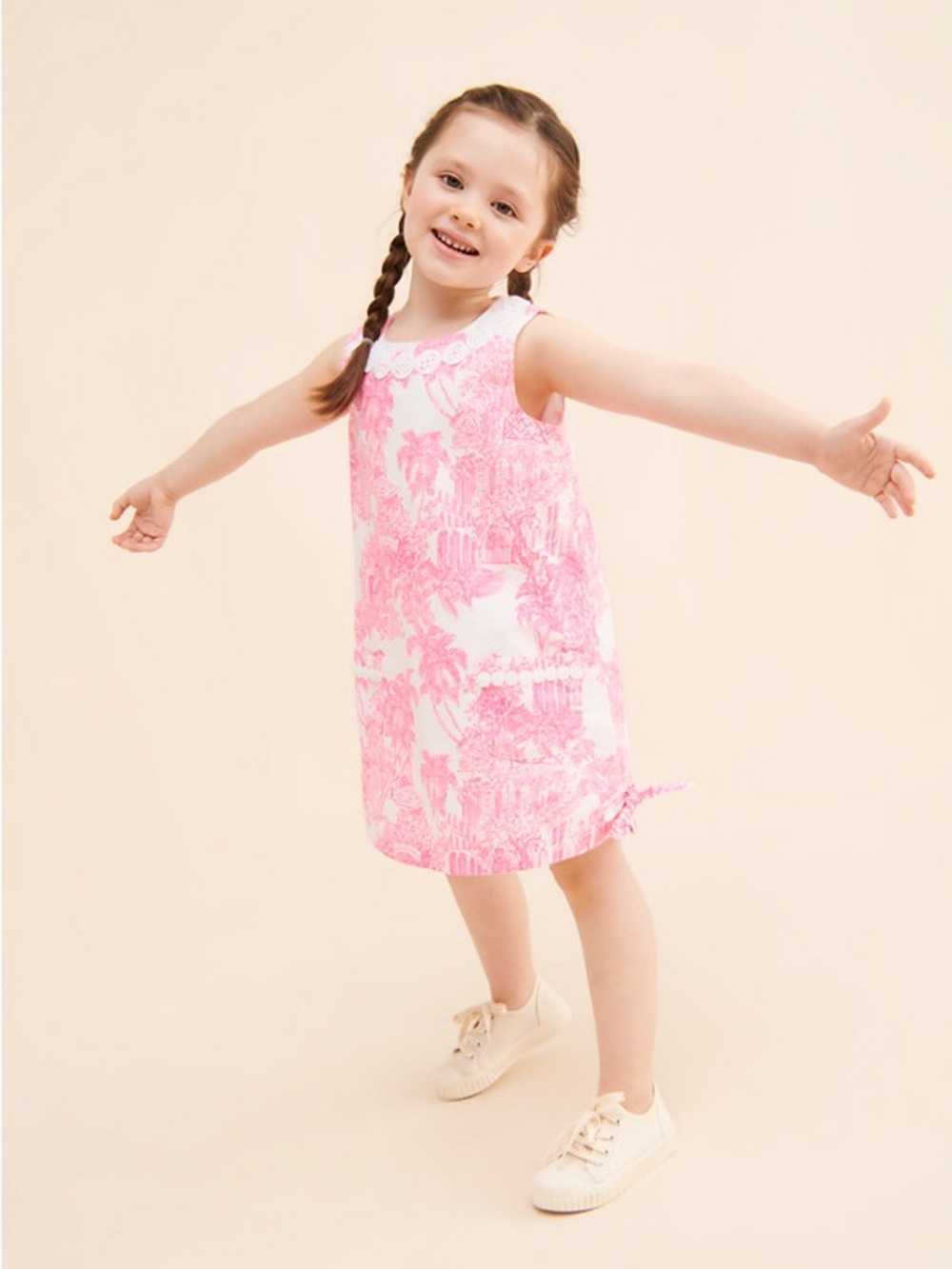 Lilly Pulitzer Pink and White Toile Shift Dress